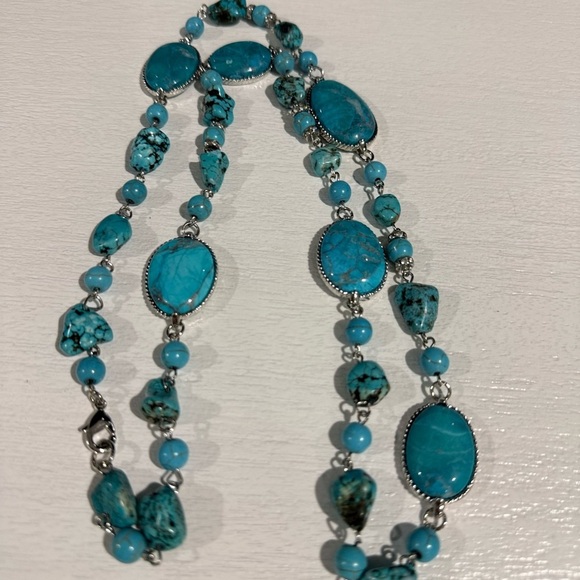 Stauer Caribbean Larimar 36” Station Turquoise Necklace NIB - Picture 10 of 13